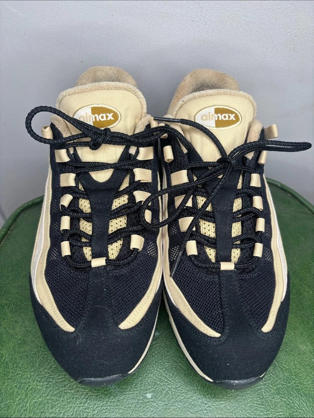 NIKE AIR MAX 95 ID BY NIKE ID TAN BLACK MENS  RUNNING SHOes Sz 10